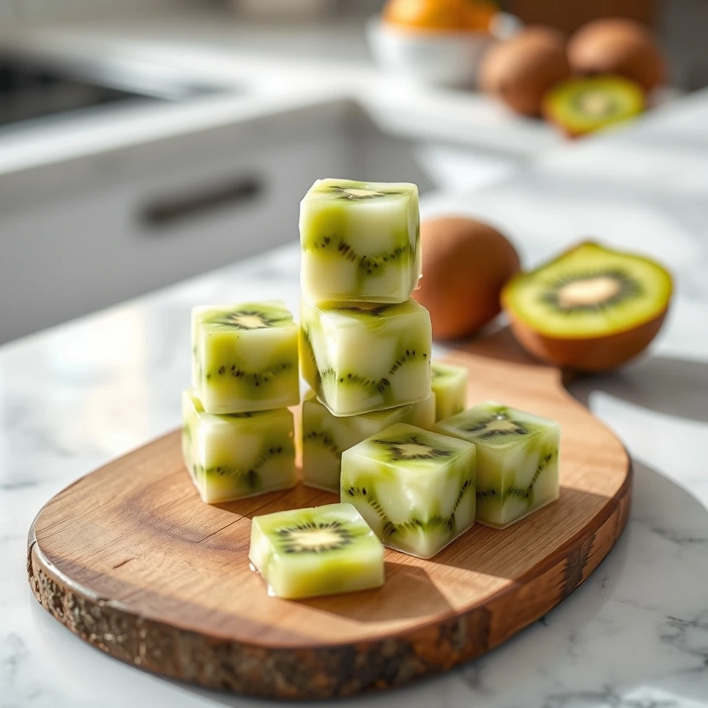 Refreshing Kiwi and Coconut Water Gelatin Cubes for Pets step 5
