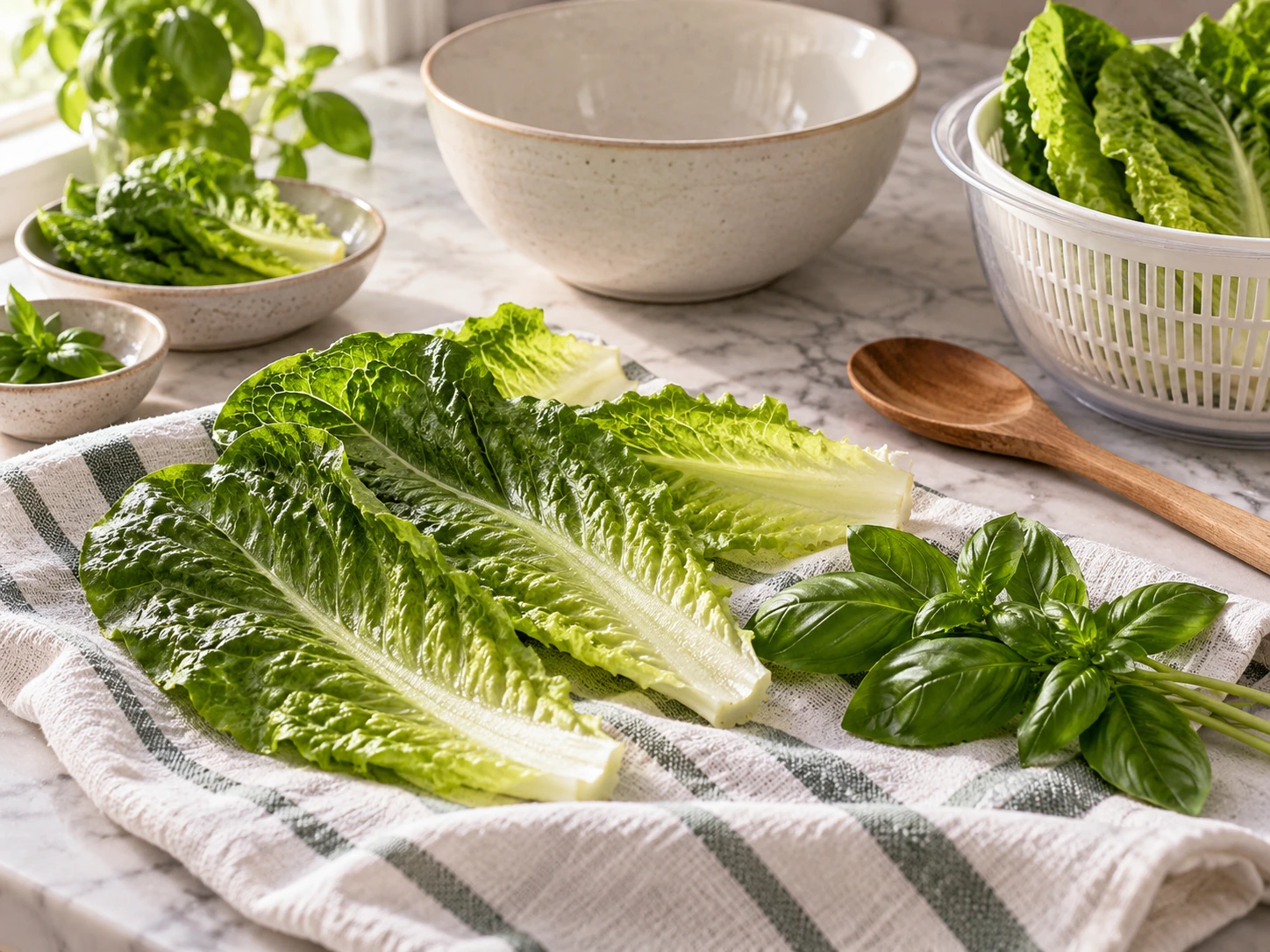Romaine and Herb Forage Braid for Rabbits step 1
