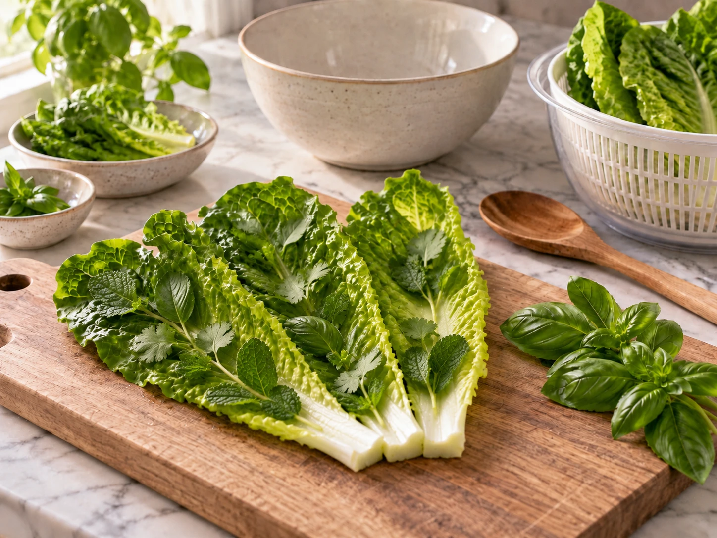 Romaine and Herb Forage Braid for Rabbits step 3