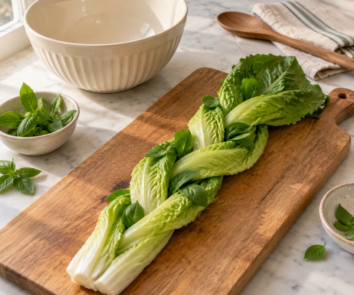 Romaine and Herb Forage Braid for Rabbits