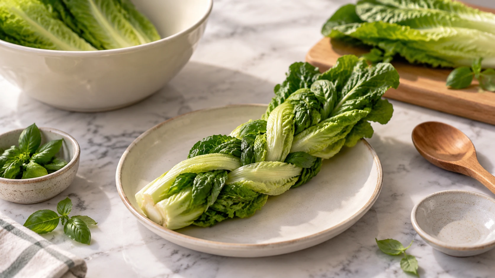 Romaine and Herb Forage Braid for Rabbits step 5