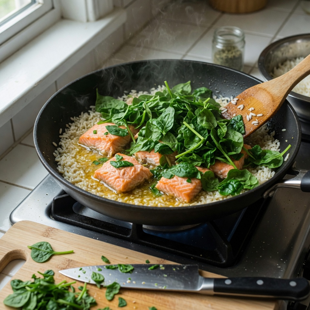 Salmon Spinach Rice Feast for Cats step 5