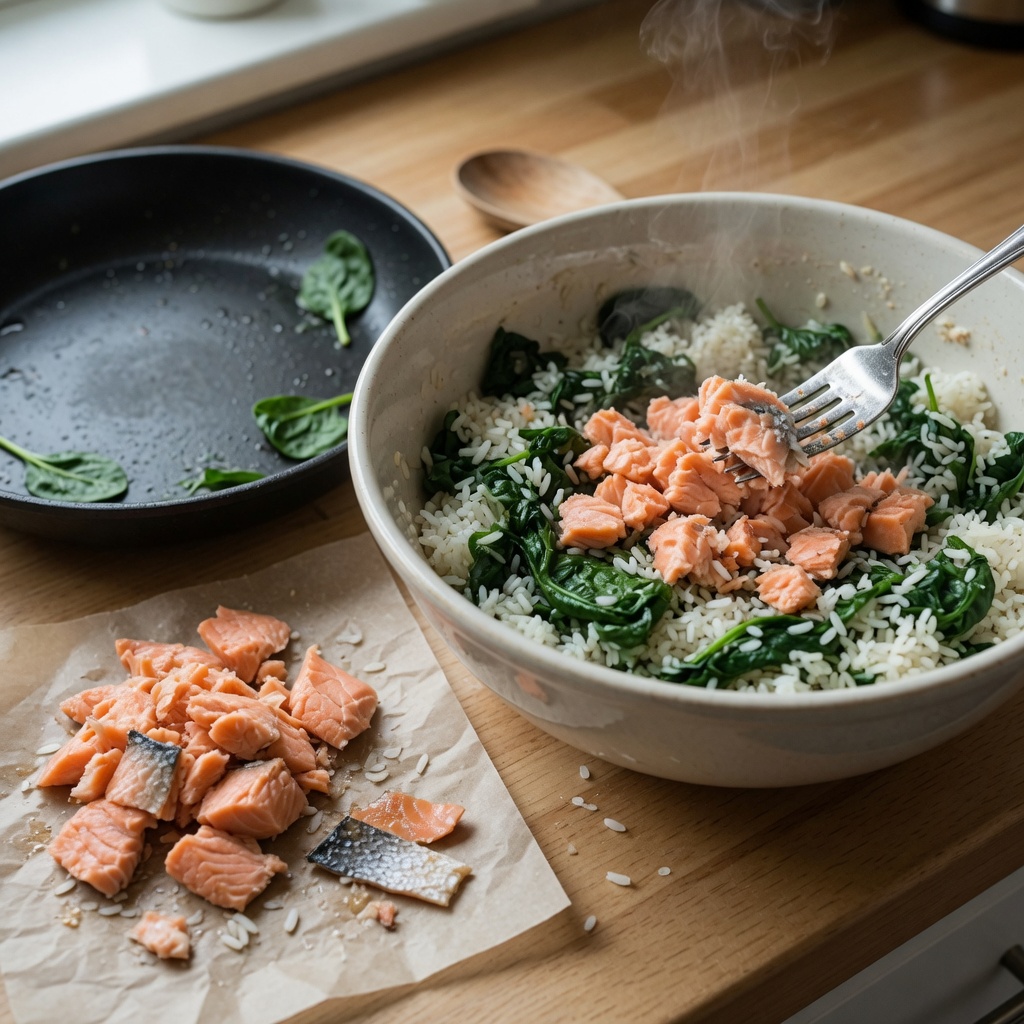 Salmon Spinach Rice Feast for Cats step 6
