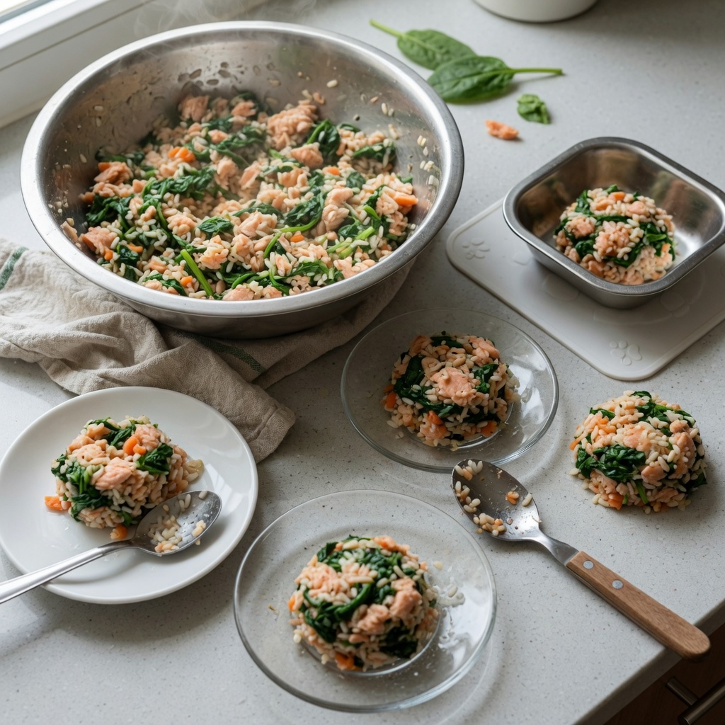 Salmon Spinach Rice Feast for Cats step 7