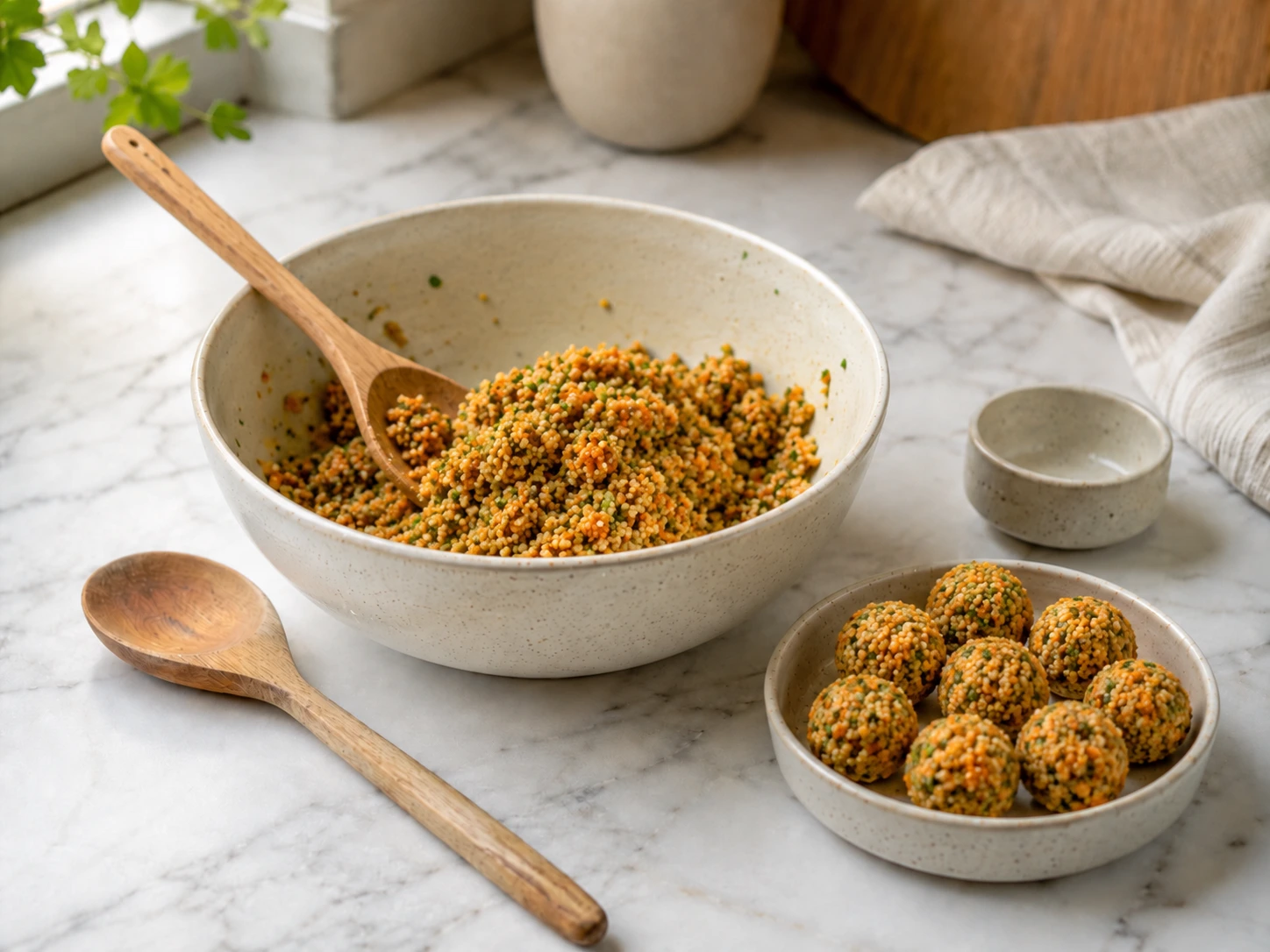 Savory Quinoa and Vegetable Stuffed Foraging Balls for Birds step 3