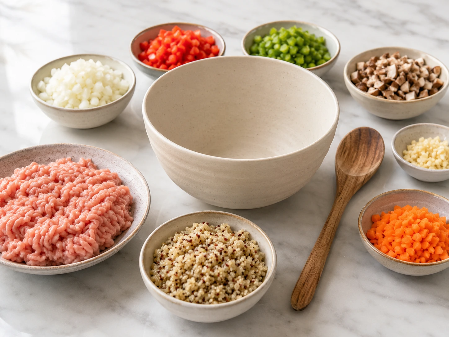 Savory Turkey and Quinoa Stuffed Pet Meal Cups for Dogs step 1