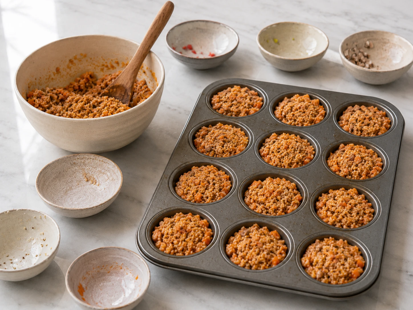 Savory Turkey and Quinoa Stuffed Pet Meal Cups for Dogs step 3