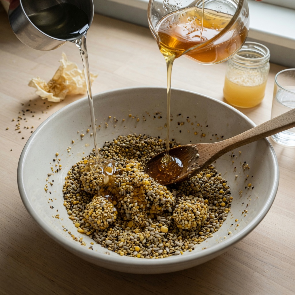 Seed Honey Flour Rounds for Birds step 2