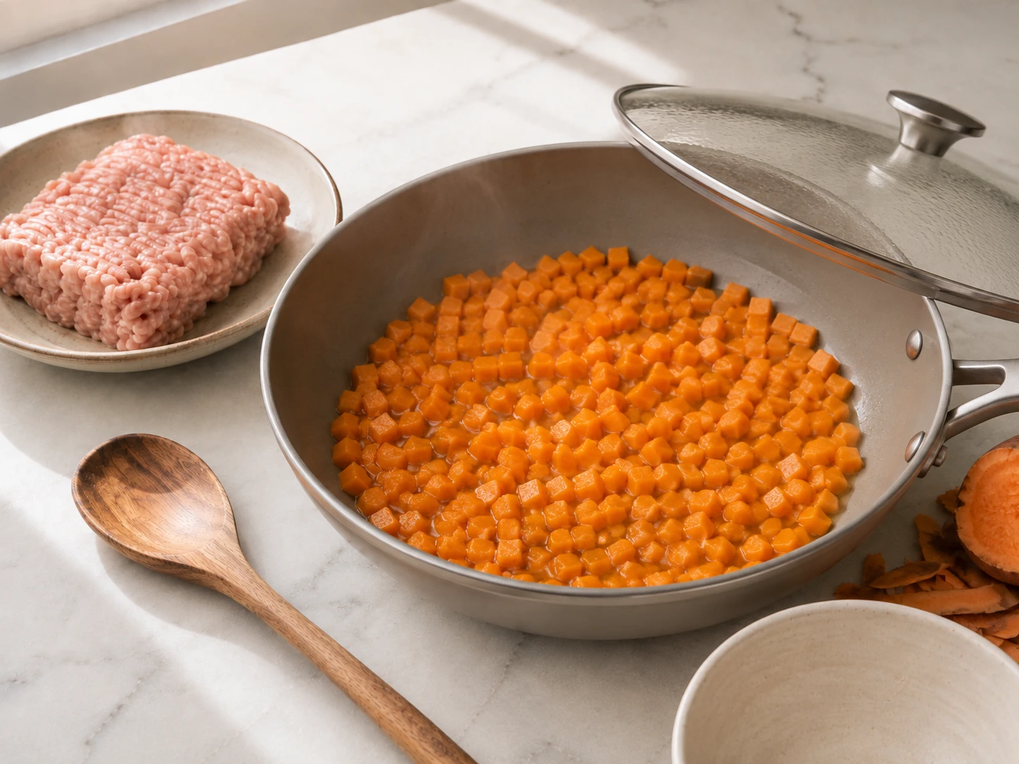 Skillet Turkey and Sweet Potato Hash Topper for Dogs step 3