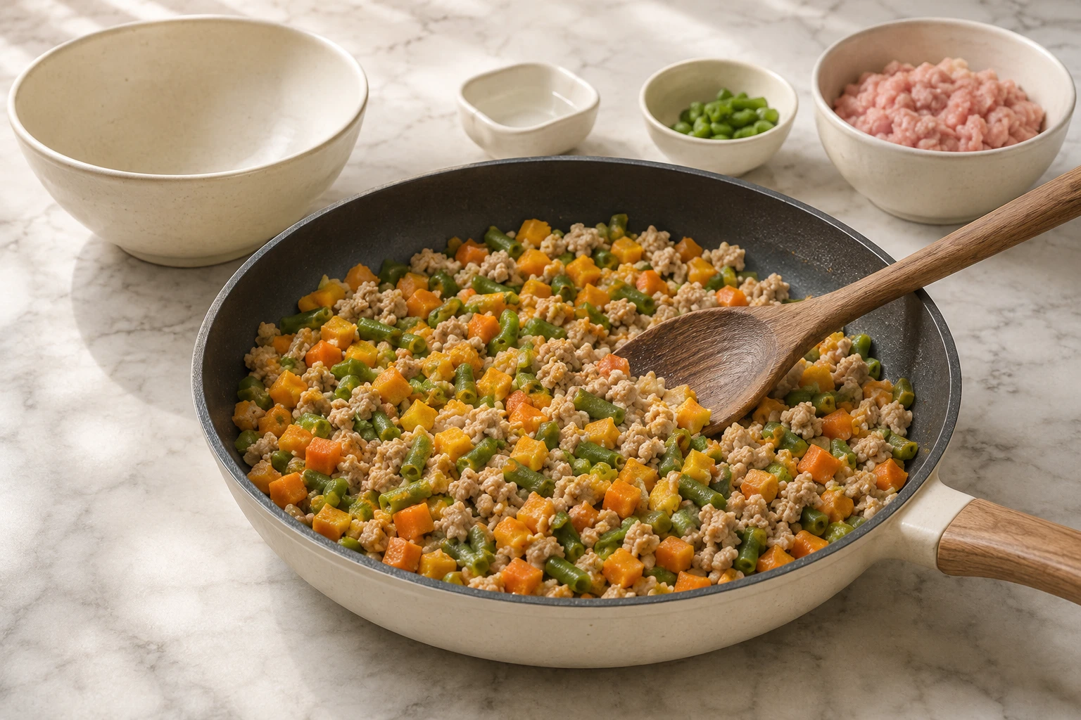 Skillet Turkey and Sweet Potato Hash Topper for Dogs