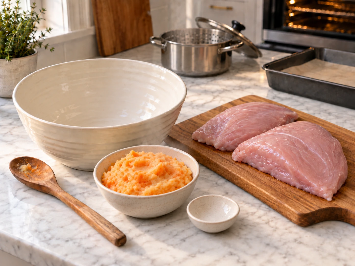 Slow-Roasted Turkey and Parsnip Pull-Apart Strips for Dogs step 2