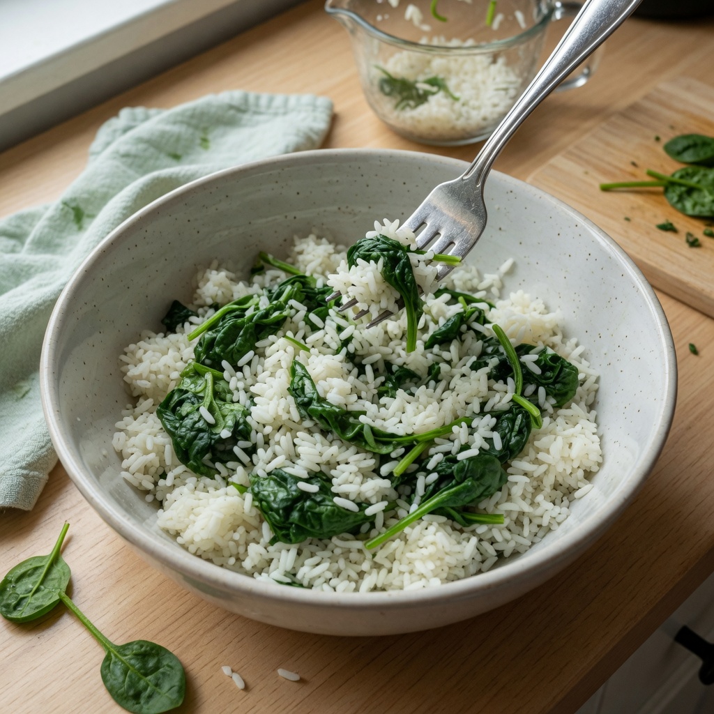 Spinach Rice Cat Squares step 2