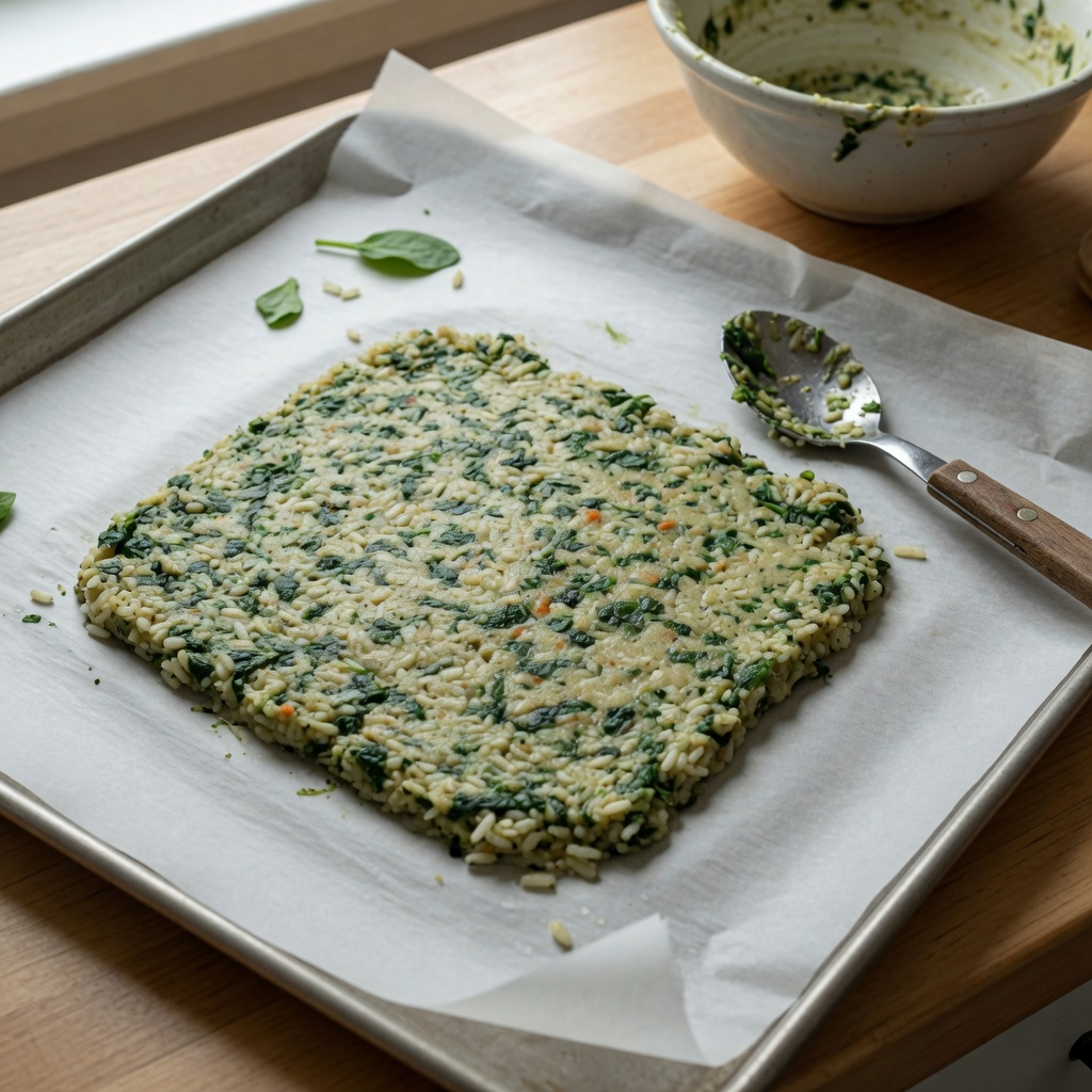Spinach Rice Cat Squares step 4