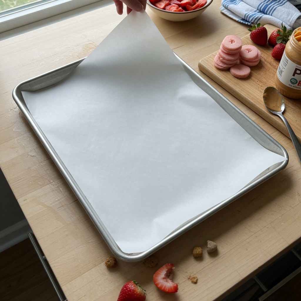 Strawberry Frozen Peanut Butter Bites for Dogs step 1