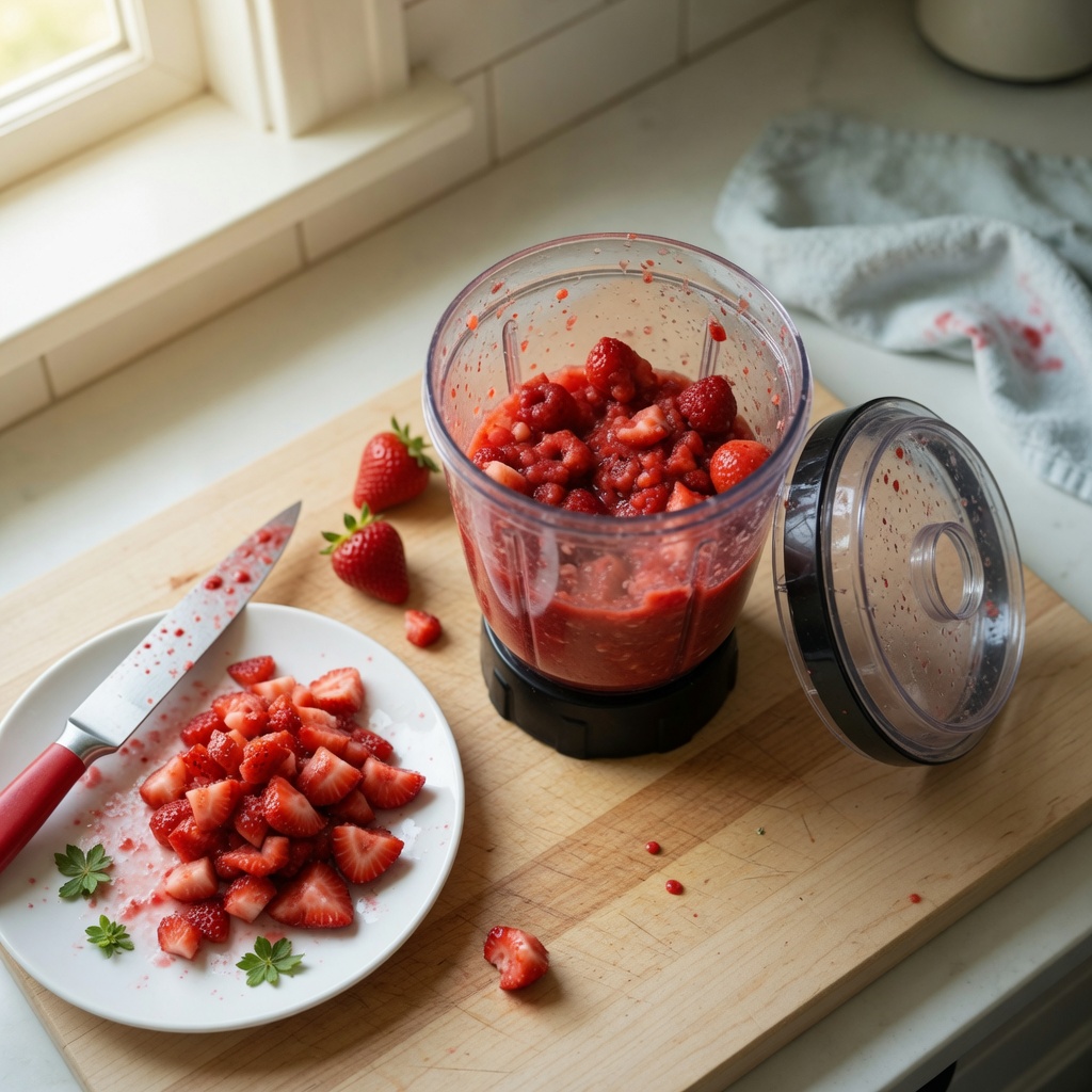 Strawberry Frozen Peanut Butter Bites for Dogs step 2