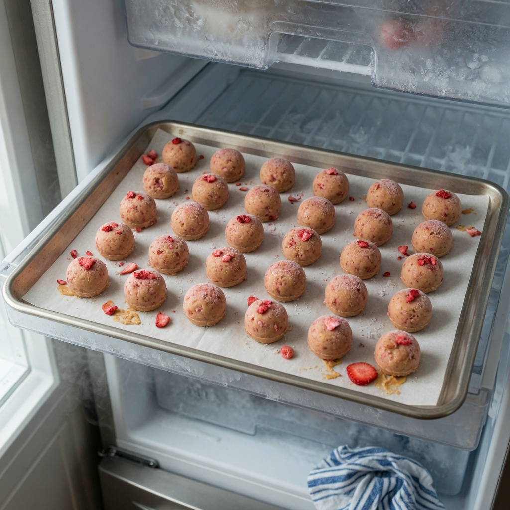 Strawberry Frozen Peanut Butter Bites for Dogs step 6