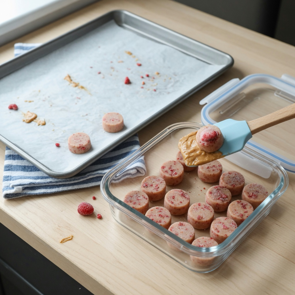 Strawberry Frozen Peanut Butter Bites for Dogs step 7
