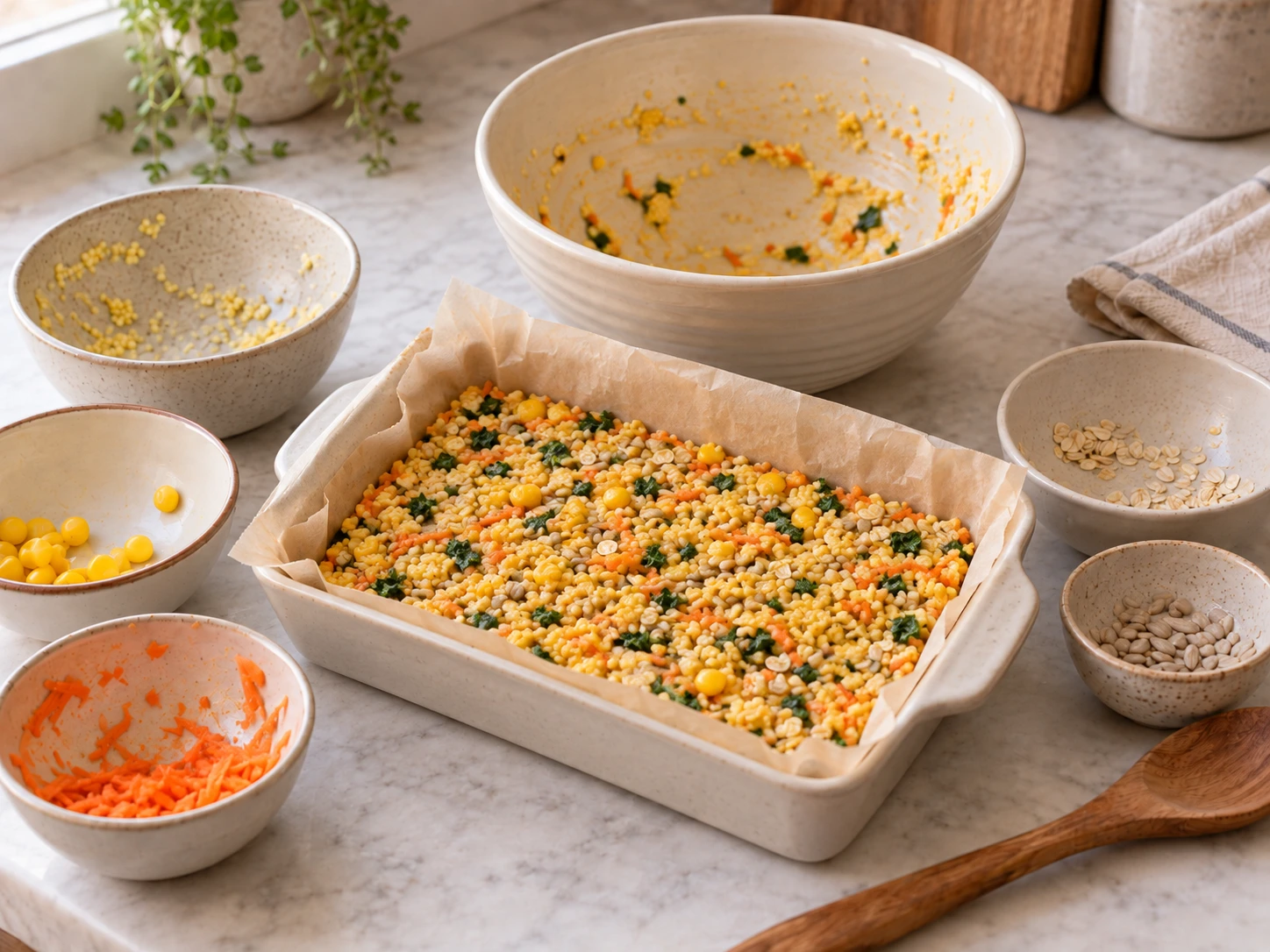 Sweet Corn and Millet Seed Bake for Pet Birds step 3