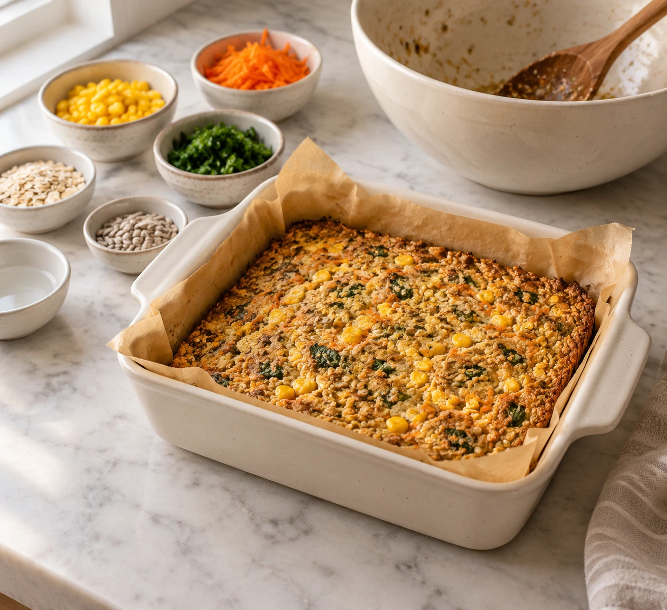 Sweet Corn and Millet Seed Bake for Pet Birds