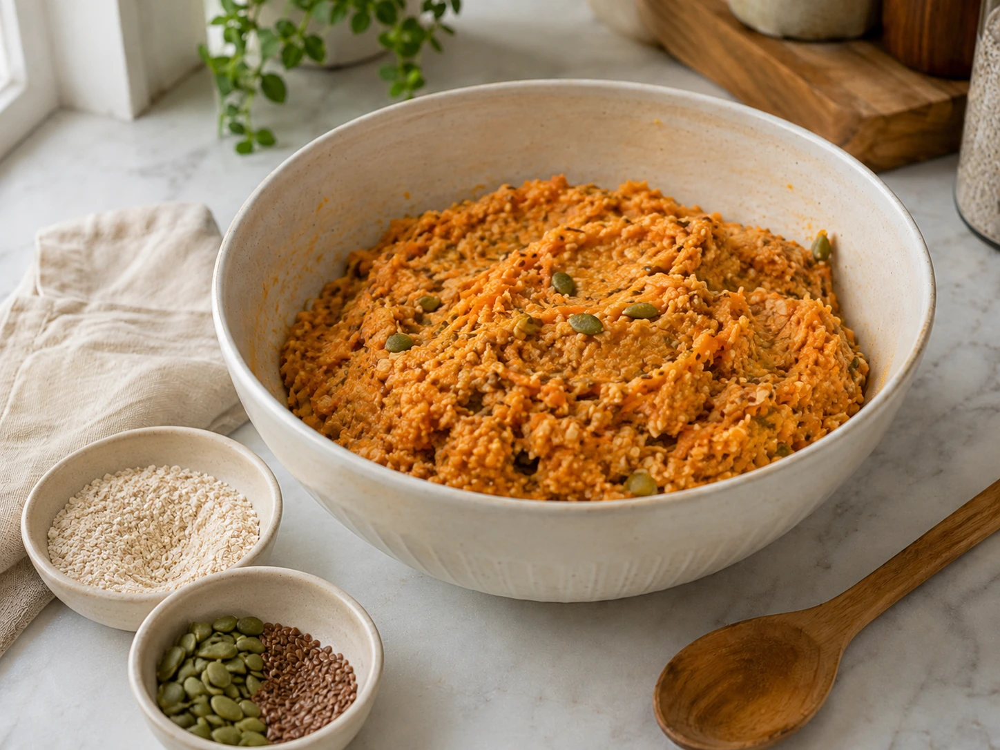 Sweet Potato and Seed Stuffed Foraging Roll for Small Pets step 2