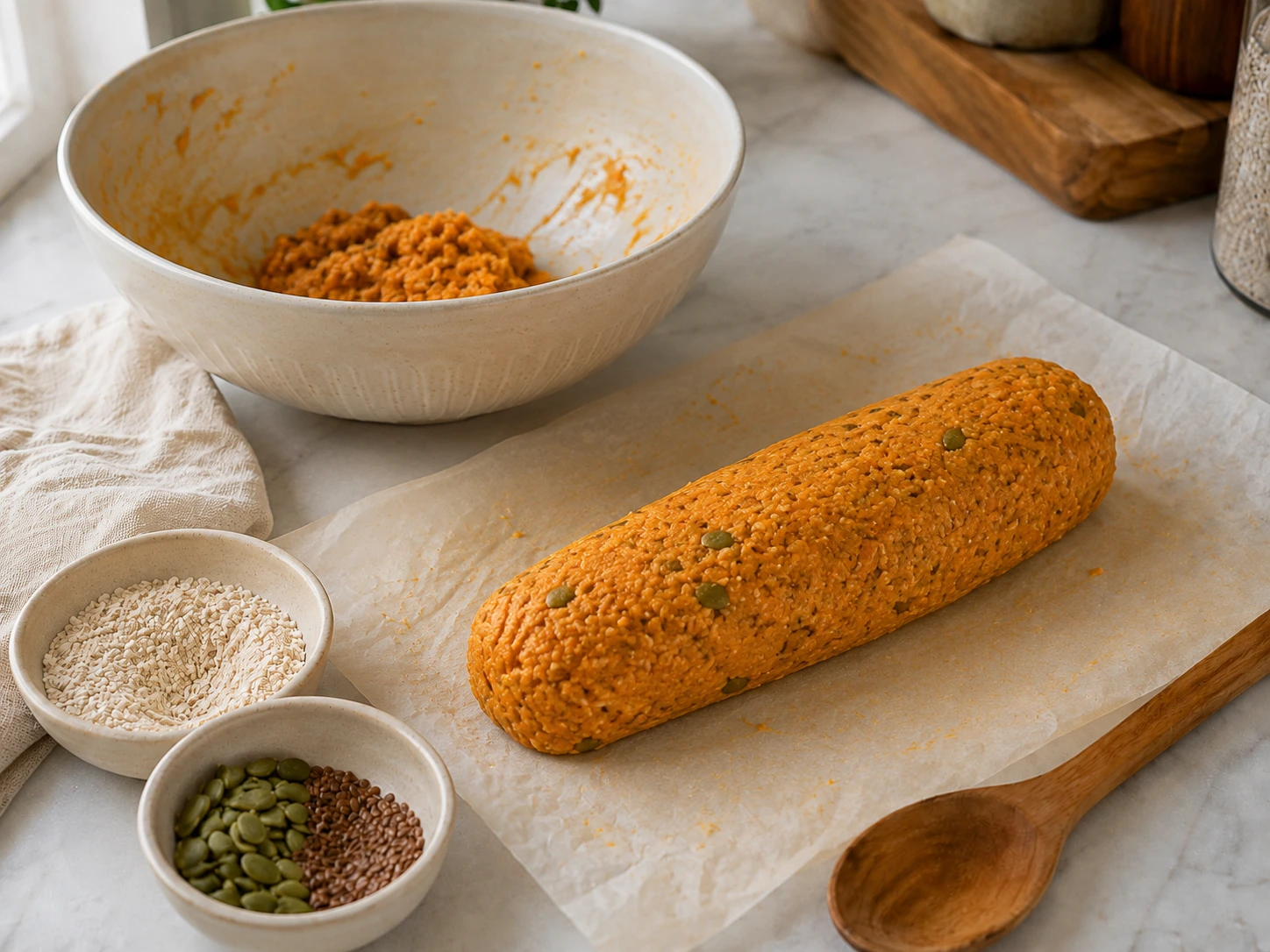 Sweet Potato and Seed Stuffed Foraging Roll for Small Pets step 3