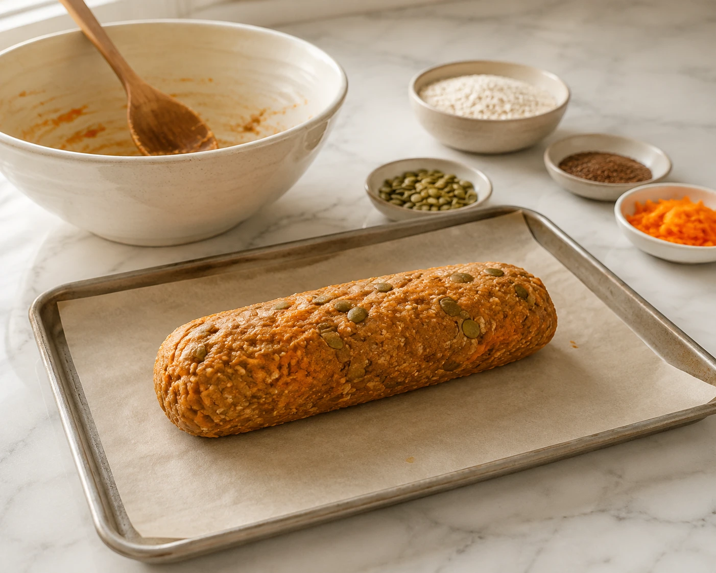 Sweet Potato and Seed Stuffed Foraging Roll for Small Pets
