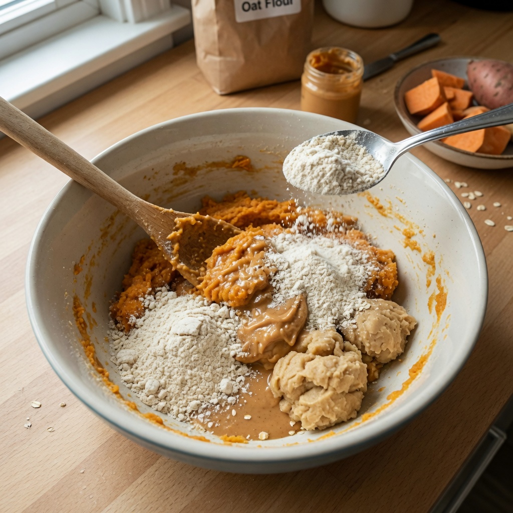 Sweet Potato Oat Flour Drops step 4