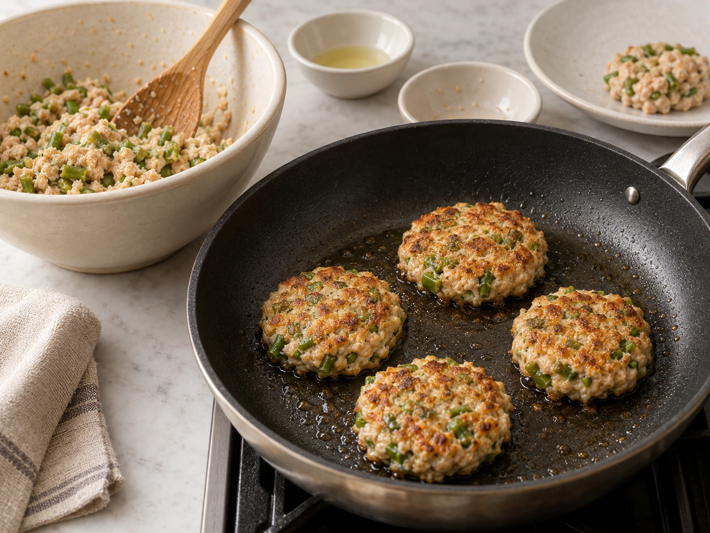Turkey and Green Bean Skillet Patties for Dogs