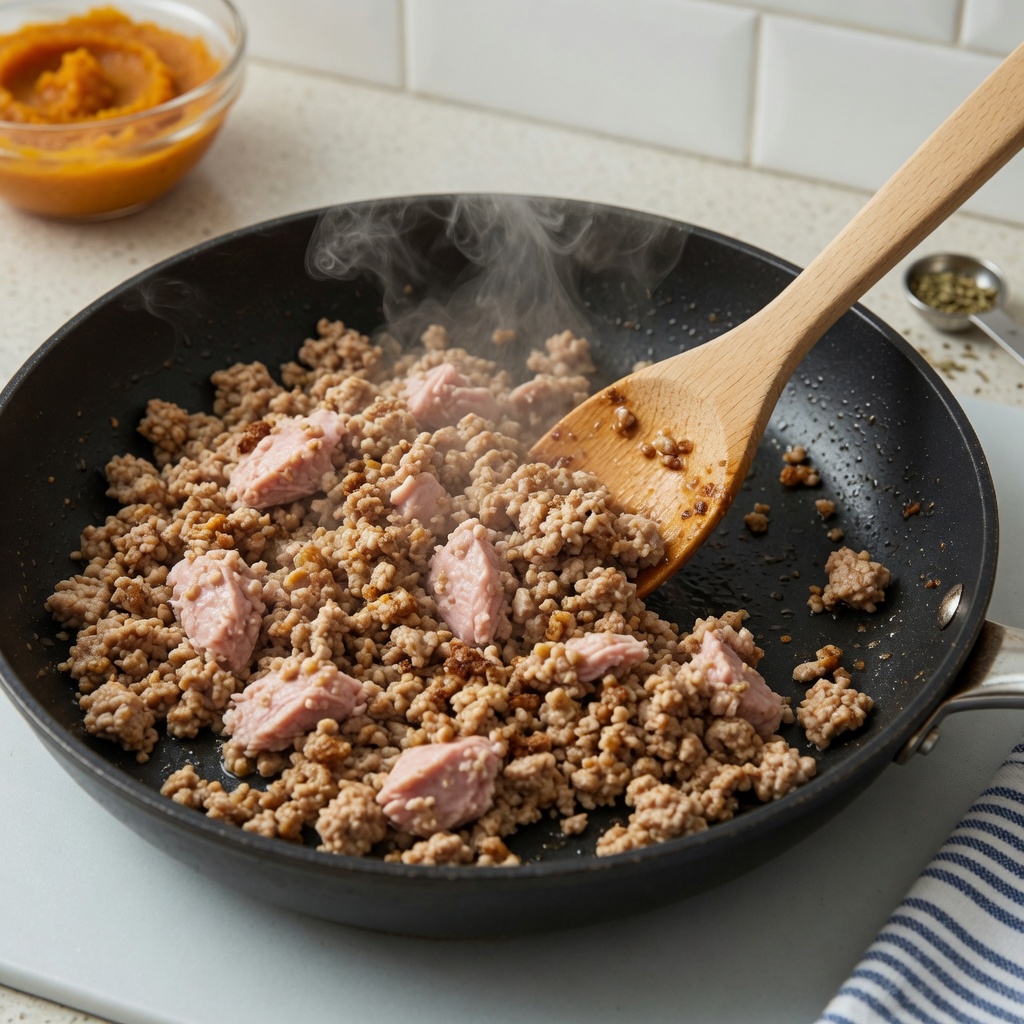 Turkey Pumpkin Pate for Cats step 1