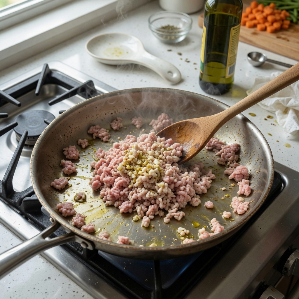 Turkey Vegetable Mash Topper for Dogs step 1