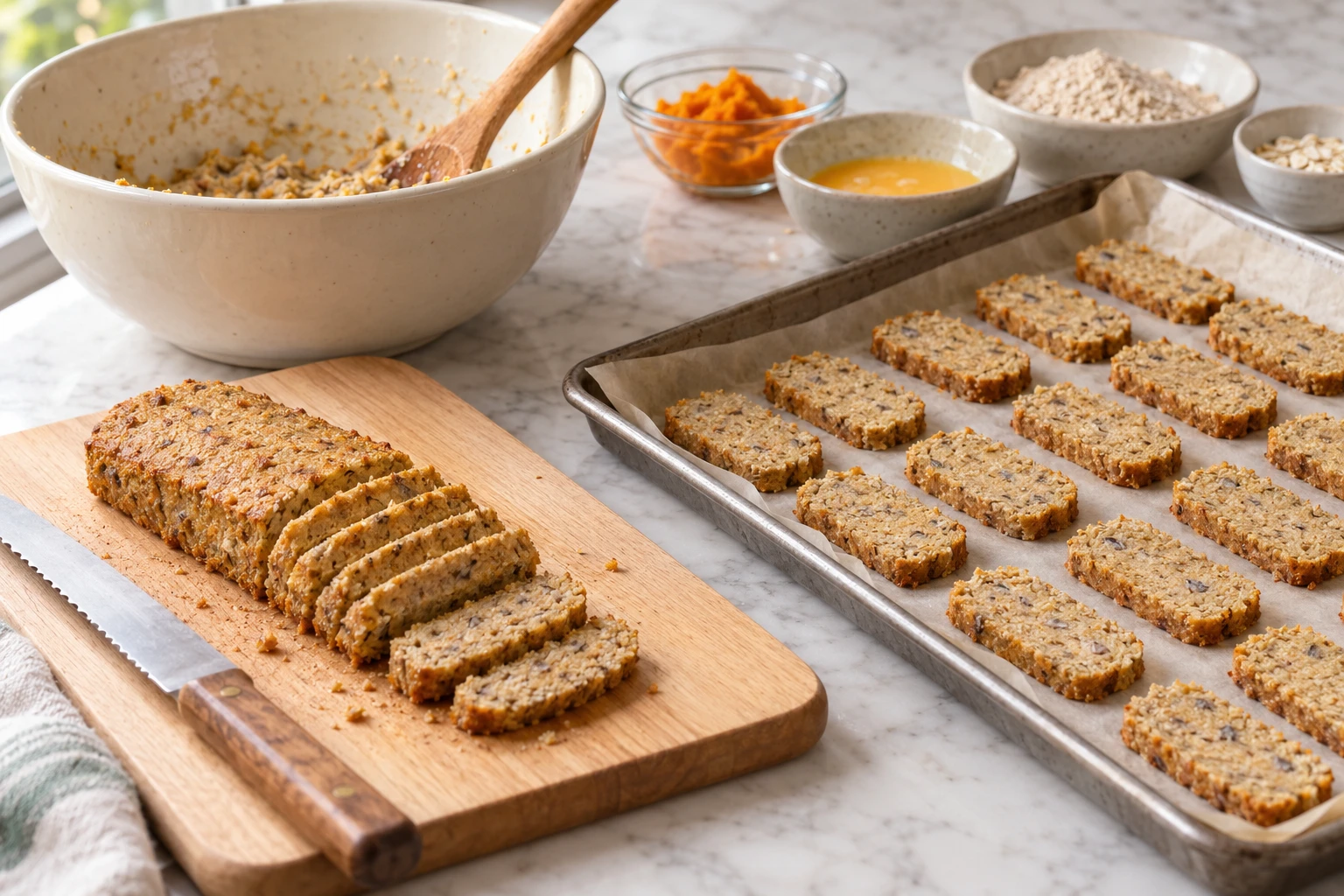 Twice-Baked Sardine and Oat Biscotti for Dogs