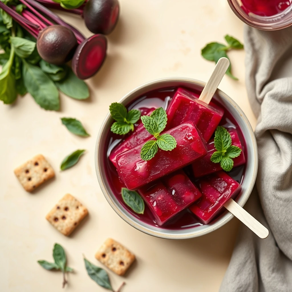 Vibrant Beetroot & Mint Hydration Pops: a Cool Treat for Pets