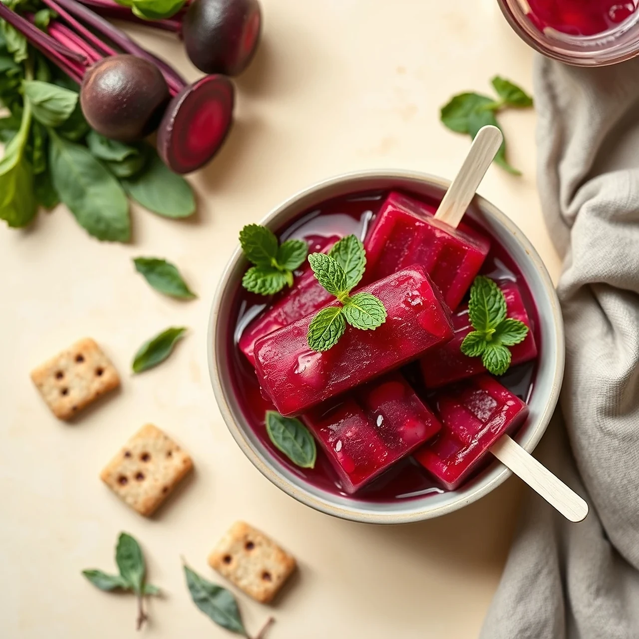 Vibrant Beetroot & Mint Hydration Pops: a Cool Treat for Pets