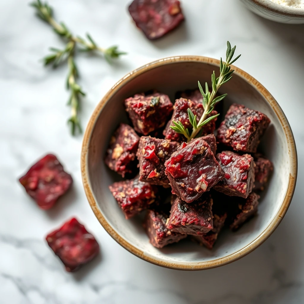 Vibrant Beetroot and Rosemary Dehydrated Chews for Pets step 1