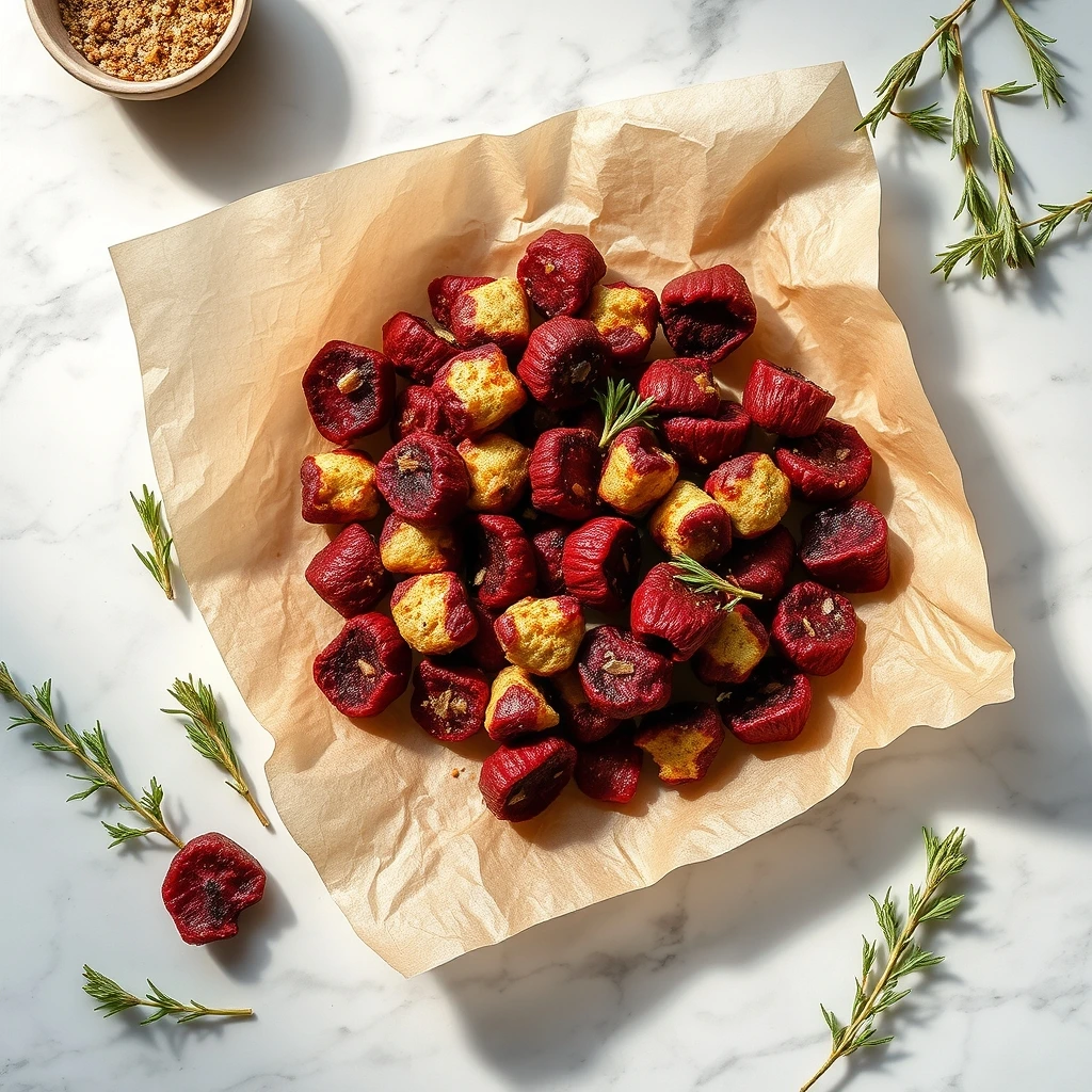 Vibrant Beetroot and Rosemary Dehydrated Chews for Pets step 3