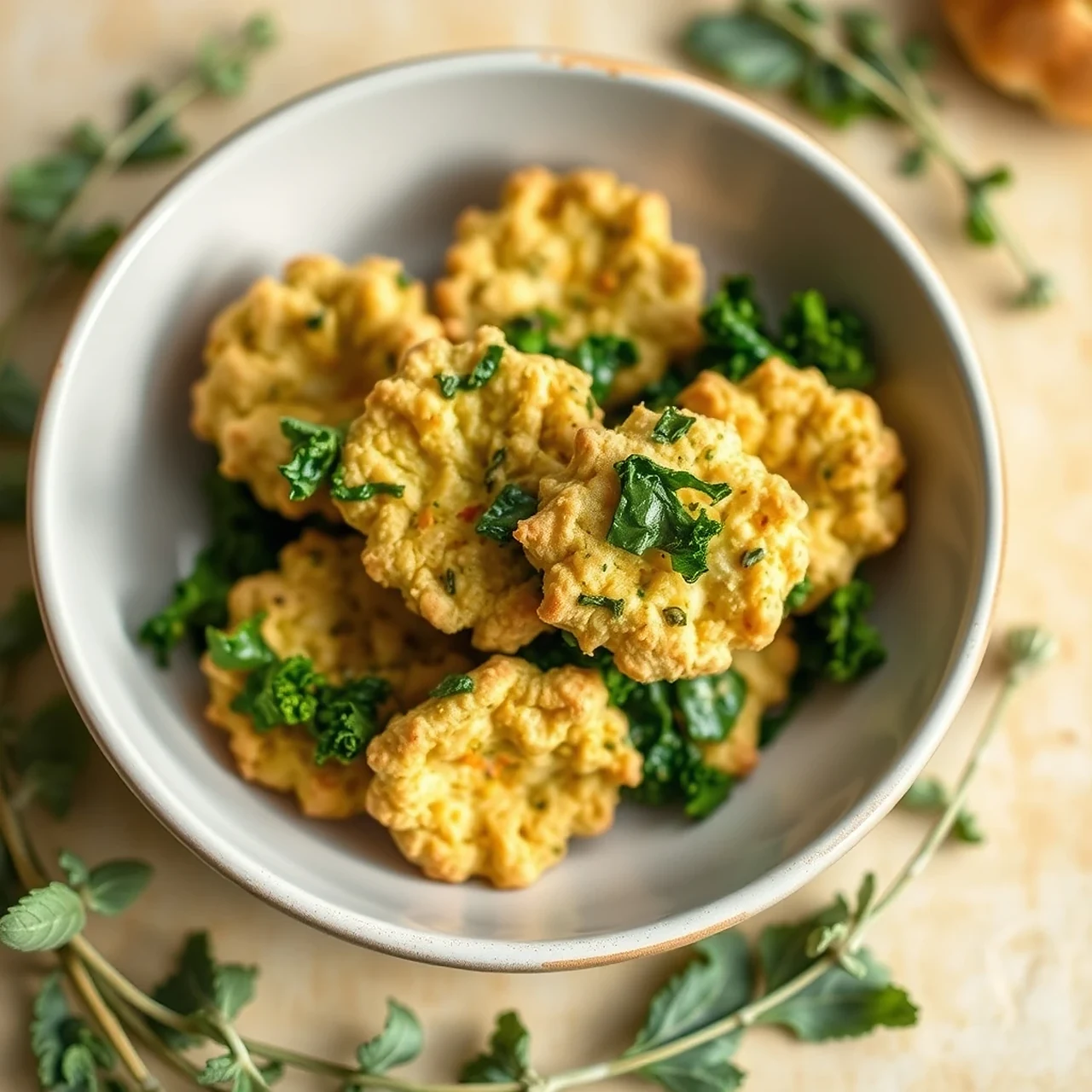 Vibrant Green Garden Crisps: a Nutritious Treat for Many Paws