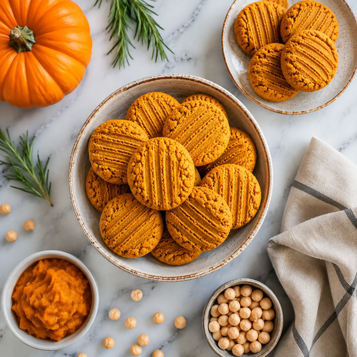 Wholesome Peanut-Free Pumpkin & Chickpea Flour Dog Biscuits