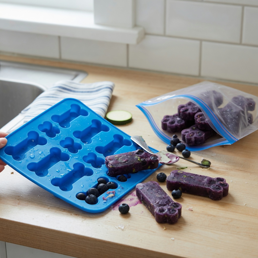 Zucchini Blueberry Pupsicles for Dogs step 7